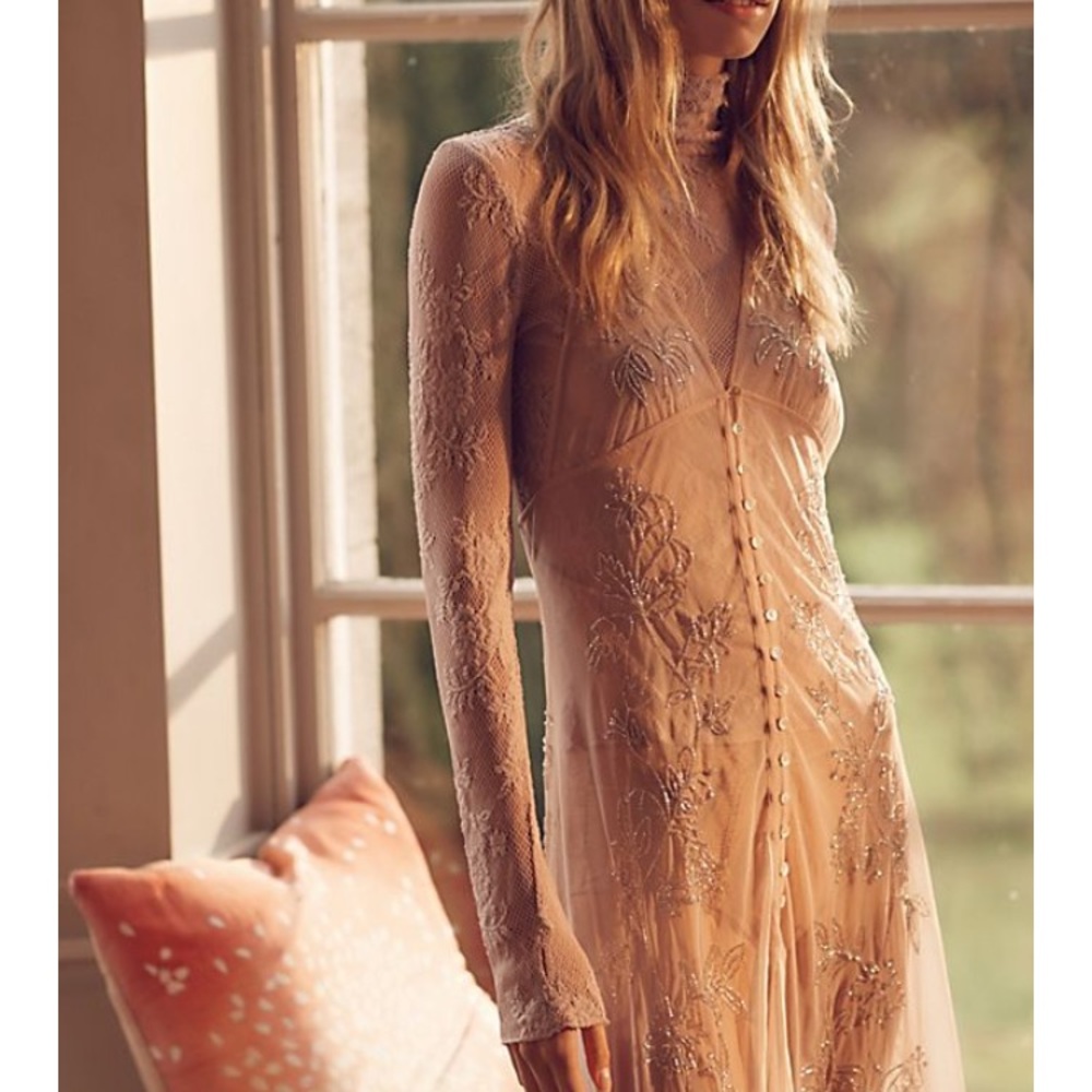 Beaded longline tunic/slip
